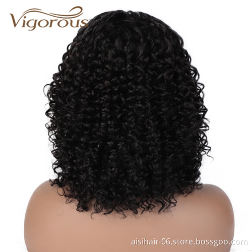 Vendors Black Good Quality Closure Short Bob Kinky Curly For Black Women 100% Frontal Wigs Human Hair Lace Front
